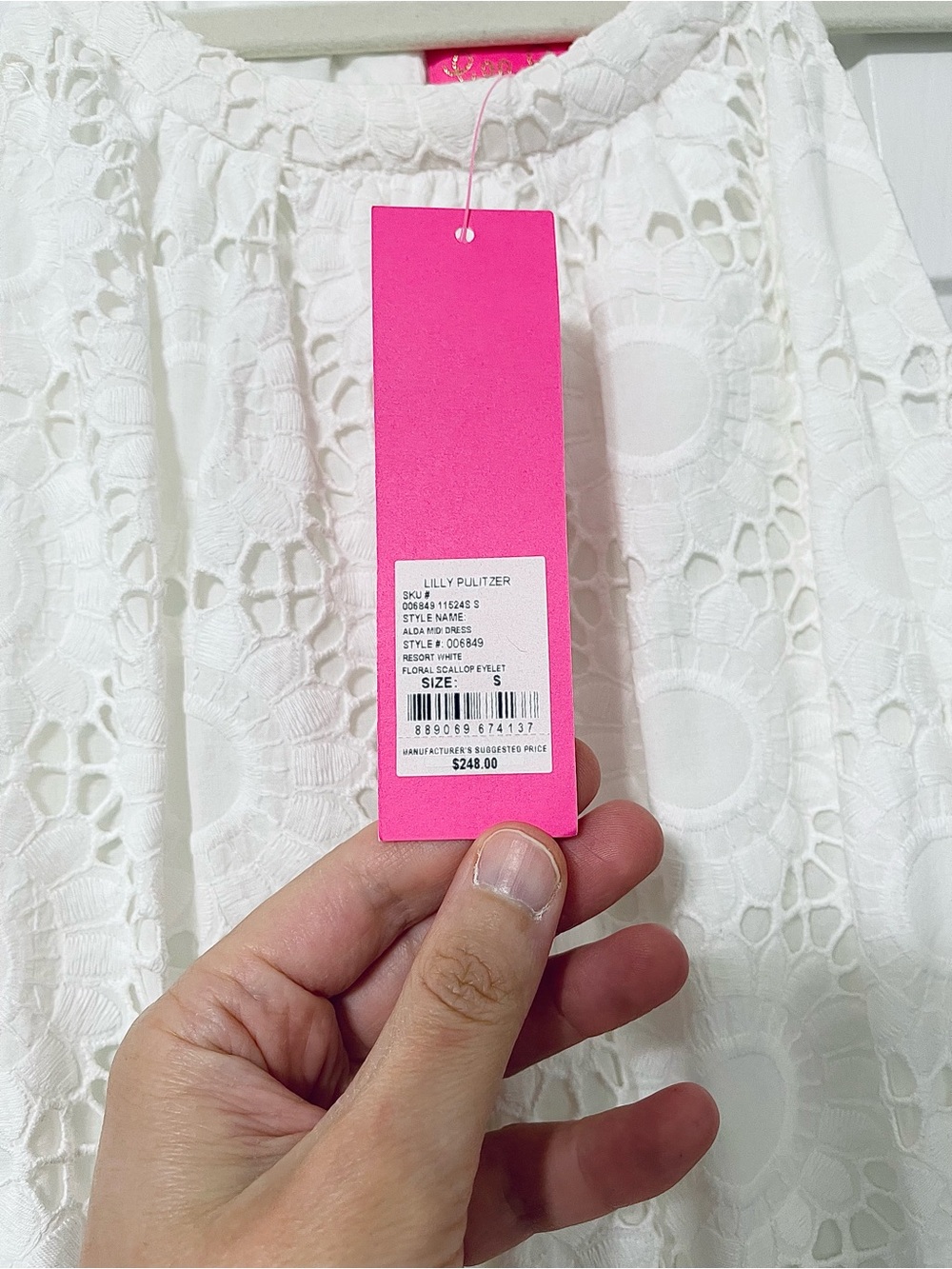NWT Lilly Pulitzer White Eyelet embroidered Halter Midi Maxi Dress Small - Picture 10 of 14